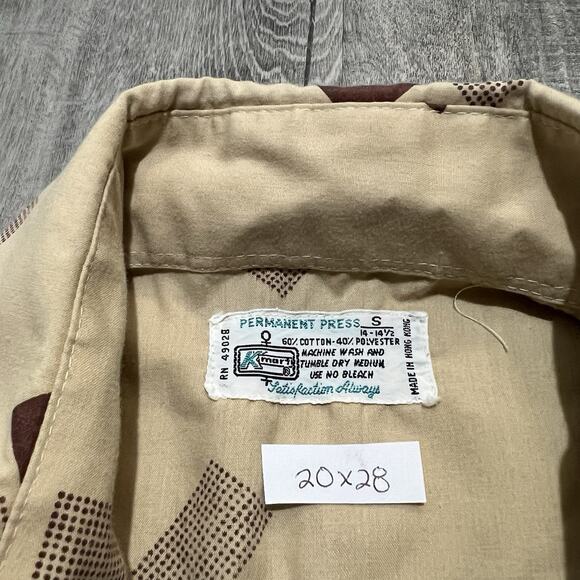 VTG 1970s Hippie Disco Pearl Snap Permanent Press Face Print MOD Collared Shirt - Picture 4 of 4